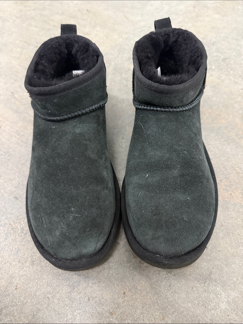 UGG Black Short Suede Shearling Boots
